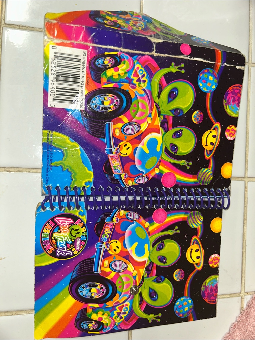Lisa Frank Neon Rainbow Alien Car Spiral Notebook - Purple & Multicolor - Picture 6 of 6